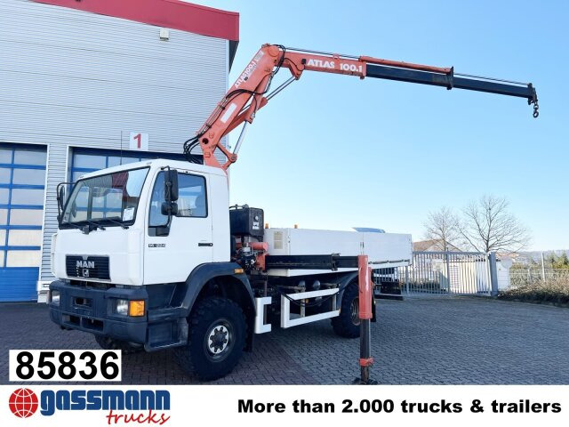 MAN 14.224 LAC 4x4 BB mit Kran Atlas 100.1 - Camion platformă, Camion cu macara: Foto 1 MAN 14.224 LAC 4x4 BB mit Kran Atlas 100.1 - Camion platformă, Camion cu macara: Foto 1
