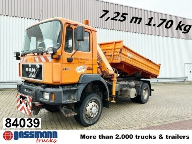 MAN 19.293 4x4 BL mit Kran Meiller MK77RS2 - Camion basculantă, Camion cu macara: Foto 1 MAN 19.293 4x4 BL mit Kran Meiller MK77RS2 - Camion basculantă, Camion cu macara: Foto 1