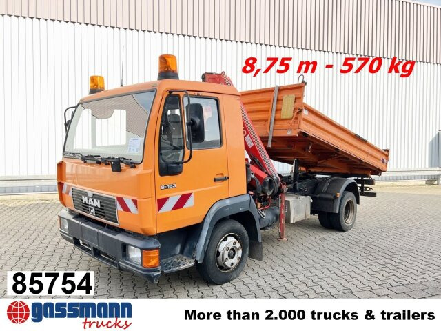 MAN 8.163 4x2 BB mit Kran Fassi F60A.23 - Camion basculantă, Camion cu macara: Foto 1 MAN 8.163 4x2 BB mit Kran Fassi F60A.23 - Camion basculantă, Camion cu macara: Foto 1