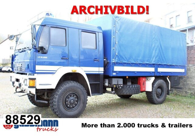 MAN LE 18.280 4x4 BB Doka, Ex-THW, LBW, - Camion platformă: Foto 1 MAN LE 18.280 4x4 BB Doka, Ex-THW, LBW, - Camion platformă: Foto 1
