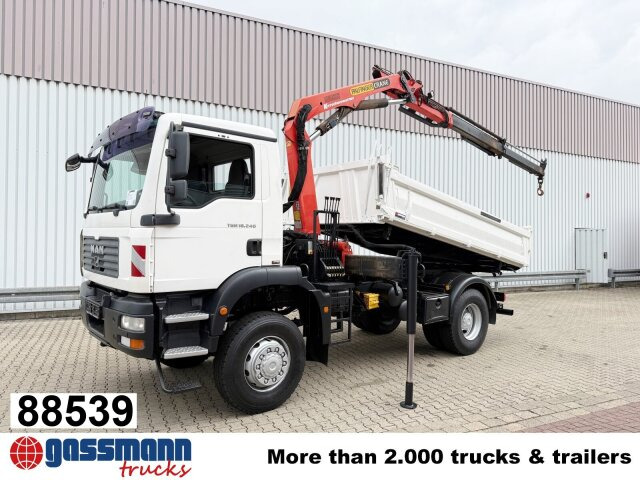 MAN TGM 18.240 4x4 BB mit Kran Palfinger PK9501 - Camion basculantă, Camion cu macara: Foto 1 MAN TGM 18.240 4x4 BB mit Kran Palfinger PK9501 - Camion basculantă, Camion cu macara: Foto 1