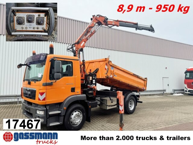 MAN TGM 18.290 4X2 BB mit Kran Atlas AK 92.2-A2, - Camion basculantă, Camion cu macara: Foto 1 MAN TGM 18.290 4X2 BB mit Kran Atlas AK 92.2-A2, - Camion basculantă, Camion cu macara: Foto 1