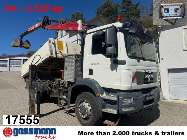 MAN TGM 18.340 4x4 BB mit Penz Kran 11.83 SH, Funk - Camion basculantă, Camion cu macara: Foto 1 MAN TGM 18.340 4x4 BB mit Penz Kran 11.83 SH, Funk - Camion basculantă, Camion cu macara: Foto 1