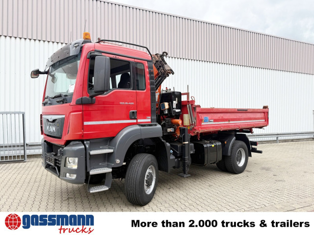 Camion basculantă, Camion cu macara MAN TGS 18.400 4x4 BB, Navi, Kran Atlas 120.2E-A3L,: Foto 8