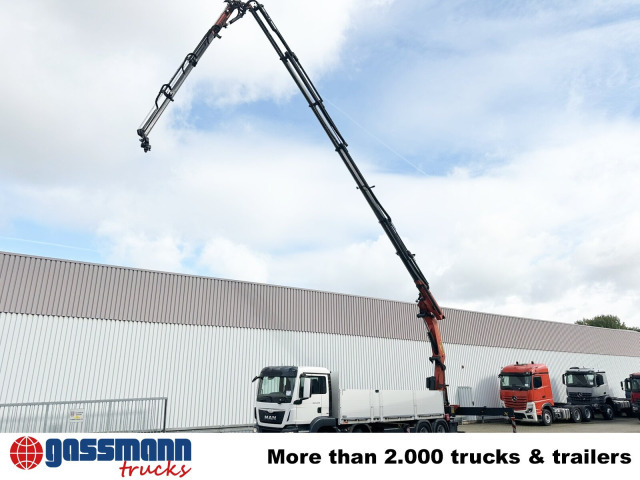 Camion platformă, Camion cu macara MAN TGS 35.440 8x4 BL, Navi, Heckkran Palfinger: Foto 9