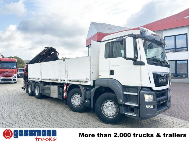 Camion platformă, Camion cu macara MAN TGS 35.440 8x4 BL, Navi, Heckkran Palfinger: Foto 11