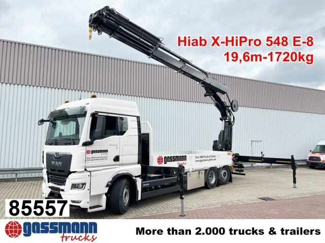 MAN TGX 26.510 6x2-4 LL, Kran Hiab X-HiPro 548 E-8, - Camion platformă, Camion cu macara: Foto 1 MAN TGX 26.510 6x2-4 LL, Kran Hiab X-HiPro 548 E-8, - Camion platformă, Camion cu macara: Foto 1