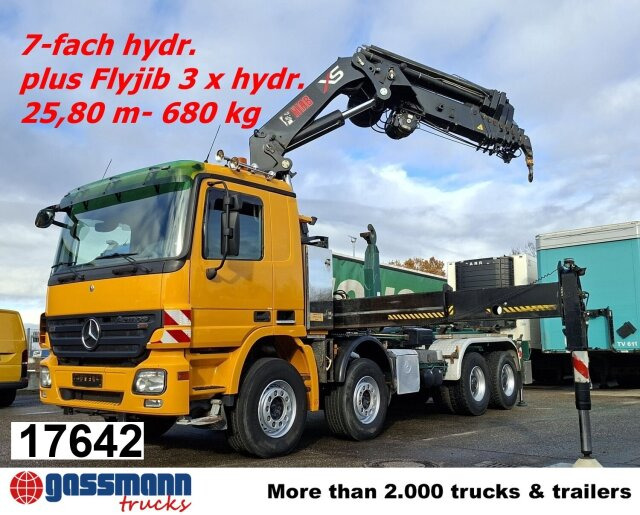 Mercedes-Benz Actros 4146 K 8x4/4, Retarder, Kran Hiab XS 477 - Camion cu cârlig, Camion cu macara: Foto 1 Mercedes-Benz Actros 4146 K 8x4/4, Retarder, Kran Hiab XS 477 - Camion cu cârlig, Camion cu macara: Foto 1