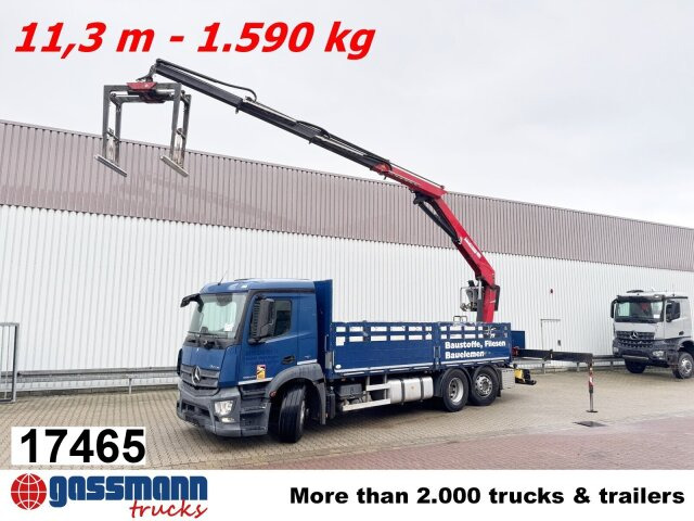 Mercedes-Benz Antos 2540 L 6x2, Lenkachse, HMF 2110-L3 - Camion platformă, Camion cu macara: Foto 1 Mercedes-Benz Antos 2540 L 6x2, Lenkachse, HMF 2110-L3 - Camion platformă, Camion cu macara: Foto 1