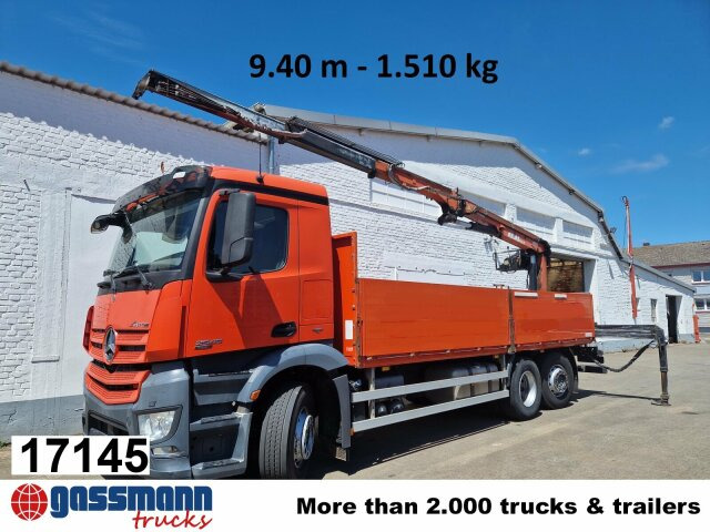 Mercedes-Benz Arocs 2545 L/6x2/4, Atlas Kran, 145.2-A19 VB, - Camion platformă, Camion cu macara: Foto 1 Mercedes-Benz Arocs 2545 L/6x2/4, Atlas Kran, 145.2-A19 VB, - Camion platformă, Camion cu macara: Foto 1