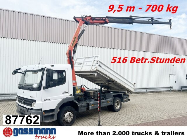 Mercedes-Benz Atego 1224 KK 4x2, 2x AHK, Kran Palfinger PK8501 - Camion basculantă, Camion cu macara: Foto 1 Mercedes-Benz Atego 1224 KK 4x2, 2x AHK, Kran Palfinger PK8501 - Camion basculantă, Camion cu macara: Foto 1