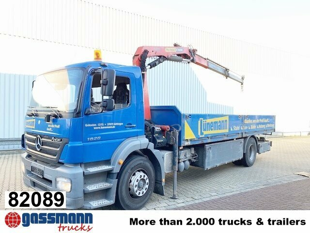 Mercedes-Benz Axor 1828 L 4x2 mit Kran Palfinger PK 9501, Funk - Camion platformă, Camion cu macara: Foto 1 Mercedes-Benz Axor 1828 L 4x2 mit Kran Palfinger PK 9501, Funk - Camion platformă, Camion cu macara: Foto 1