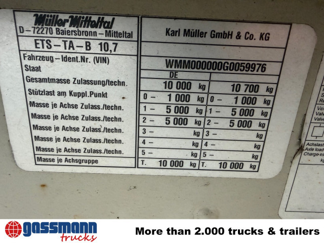 Müller-Mitteltal ETS-TA-B 10,7 - Remorcă transport agabaritic: Foto 3 Müller-Mitteltal ETS-TA-B 10,7 - Remorcă transport agabaritic: Foto 3