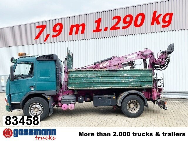 Volvo FM12-420 4x2 mit Heckkran Jonsered 1090, - Camion basculantă, Camion cu macara: Foto 1 Volvo FM12-420 4x2 mit Heckkran Jonsered 1090, - Camion basculantă, Camion cu macara: Foto 1
