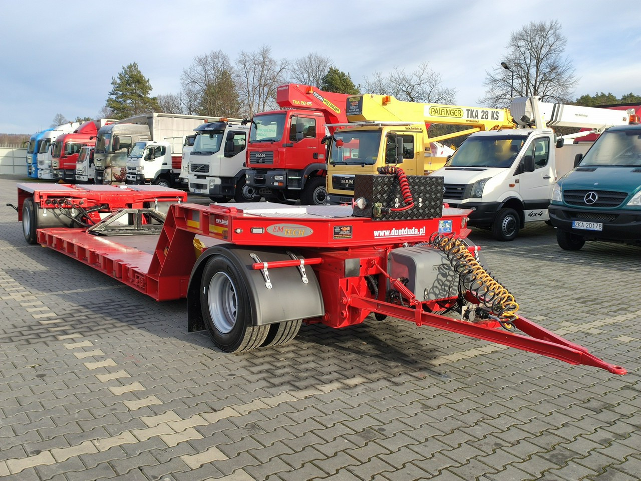 Semiremorcă transport agabaritic EMTECH 2 osiowa PCN 18 TIEFBETT Zagłębiana Rozciągana Oś Skrętna UNIKAT: Foto 9