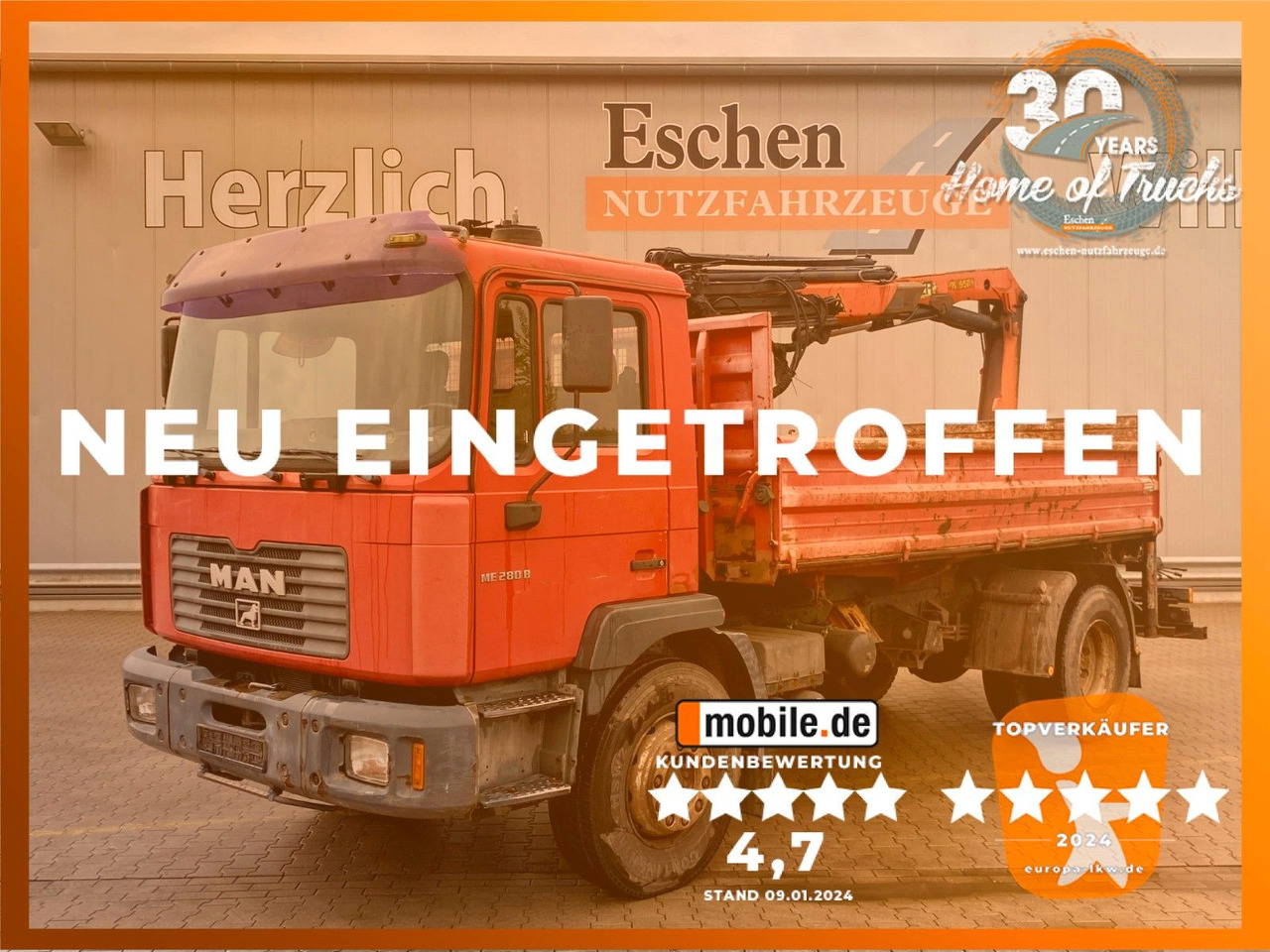 MAN 18.285 MC | Palfinger PK 9501*Blatt*2x AHK+Oel - Camion basculantă, Camion cu macara: Foto 1 MAN 18.285 MC | Palfinger PK 9501*Blatt*2x AHK+Oel - Camion basculantă, Camion cu macara: Foto 1