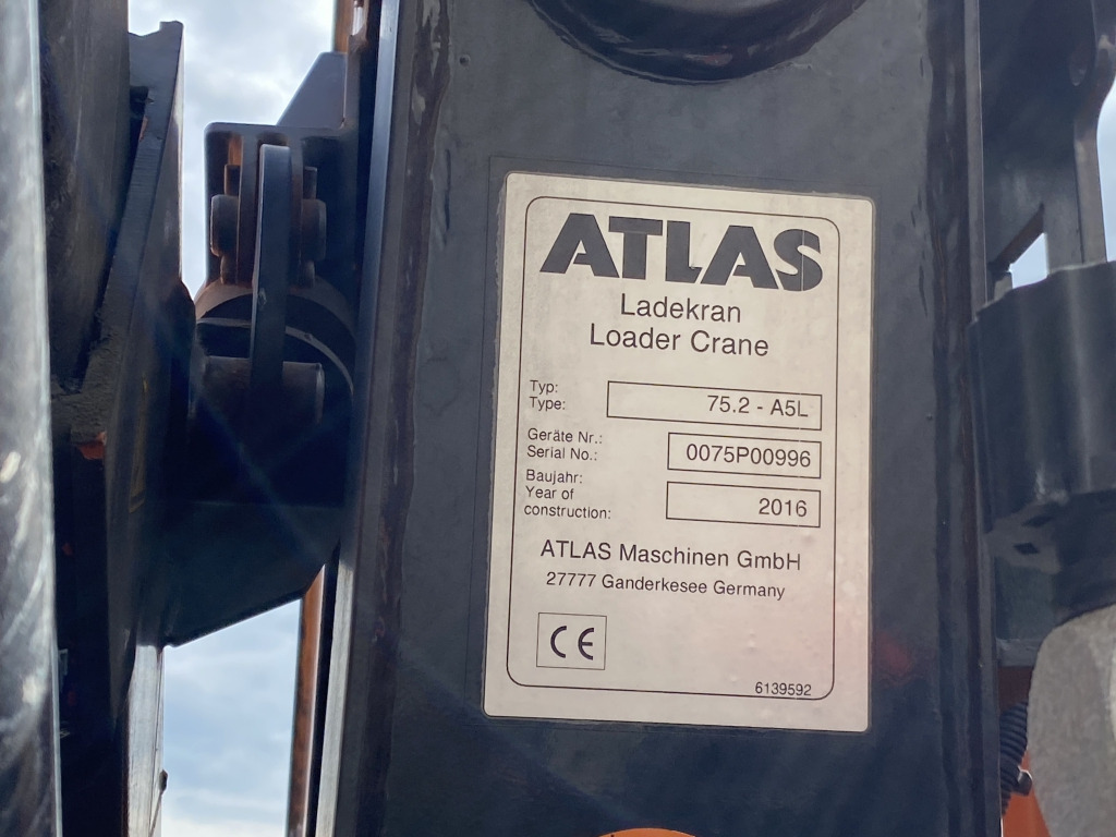Camion platformă, Camion cu macara MAN TGM 15.290 4x2 BL / Atlas AK 75.2 Kran: Foto 10