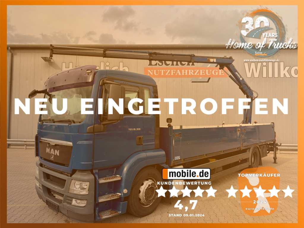MAN TGS 18.360 4x2 LL / MKG HLK 111 Kran - Camion platformă, Camion cu macara: Foto 1 MAN TGS 18.360 4x2 LL / MKG HLK 111 Kran - Camion platformă, Camion cu macara: Foto 1