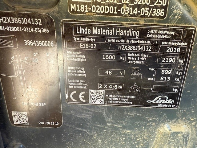 LINDE E16 - Electrostivuitor: Foto 2 LINDE E16 - Electrostivuitor: Foto 2