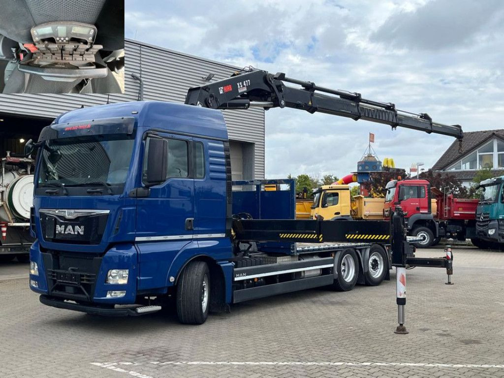 MAN TG-X 26.480 6x2 Pritsche Kran Hiab 477 + Funk MAN TG-X 26.480 6x2 Pritsche Kran Hiab 477 + Funk - Camion platformă, Camion cu macara: Foto 1 MAN TG-X 26.480 6x2 Pritsche Kran Hiab 477 + Funk MAN TG-X 26.480 6x2 Pritsche Kran Hiab 477 + Funk - Camion platformă, Camion cu macara: Foto 1