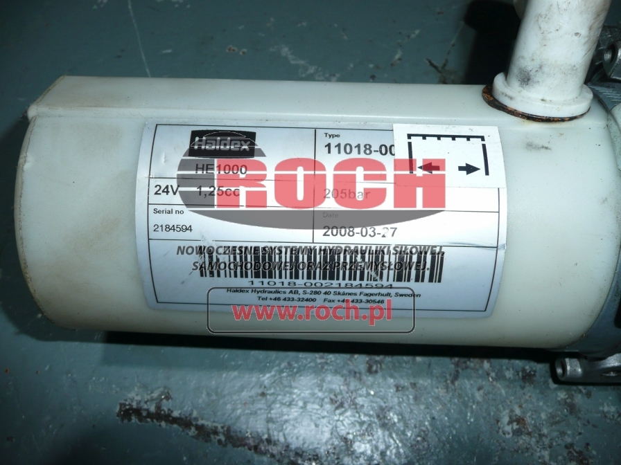 HALDEX 11018-00 + 24M022WAAU2319 24V 1,25CC205 BAR - Pompa hidraulica pentru Utilaje constructii: Foto 2 HALDEX 11018-00 + 24M022WAAU2319 24V 1,25CC205 BAR - Pompa hidraulica pentru Utilaje constructii: Foto 2