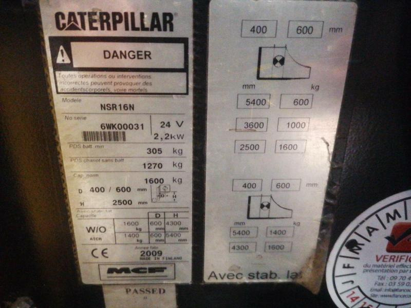 Transpalet la mare înălţime Caterpillar NSR16N: Foto 9