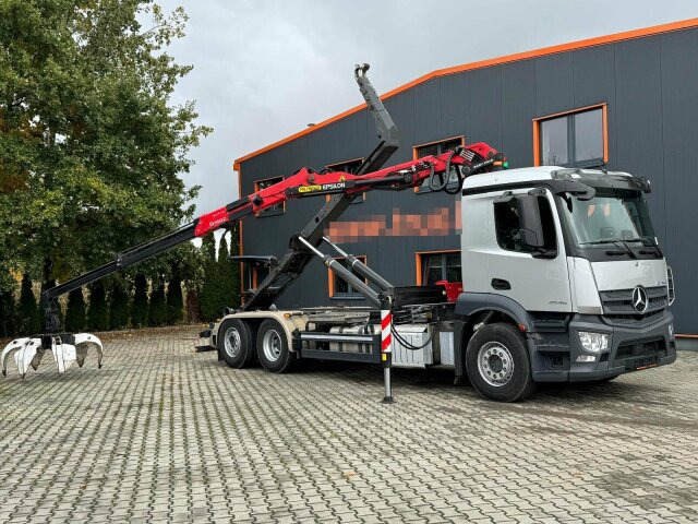 Mercedes-Benz ACTROS 2546 6x2 Abrollkip Kran Palfinger Q150Z95 - Camion cu cârlig, Camion cu macara: Foto 2 Mercedes-Benz ACTROS 2546 6x2 Abrollkip Kran Palfinger Q150Z95 - Camion cu cârlig, Camion cu macara: Foto 2