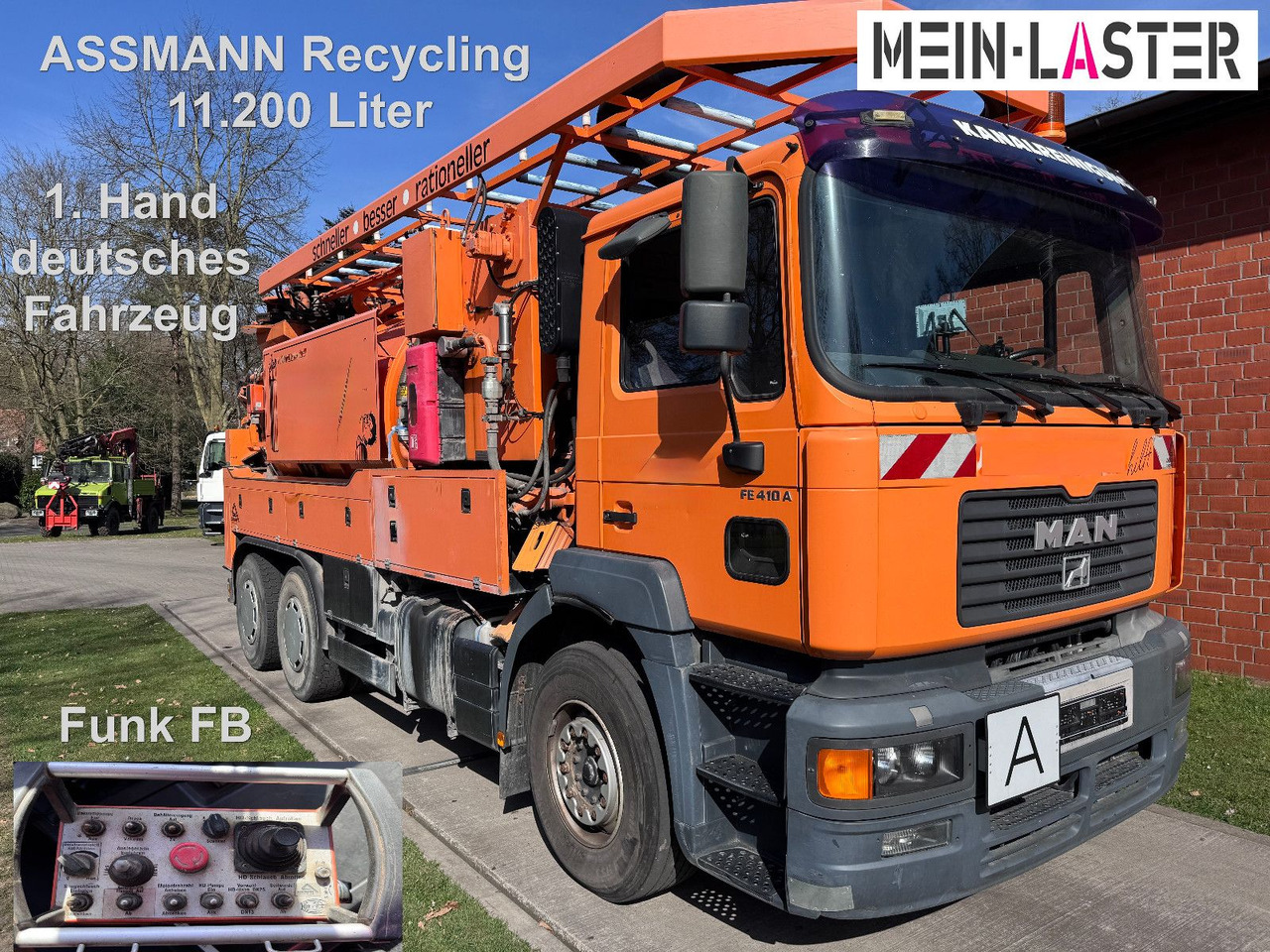 MAN FE 410 Assmann Saug HD Spüler Recycling +  FB. - Maşină pentru vidanjări: Foto 1 MAN FE 410 Assmann Saug HD Spüler Recycling +  FB. - Maşină pentru vidanjări: Foto 1