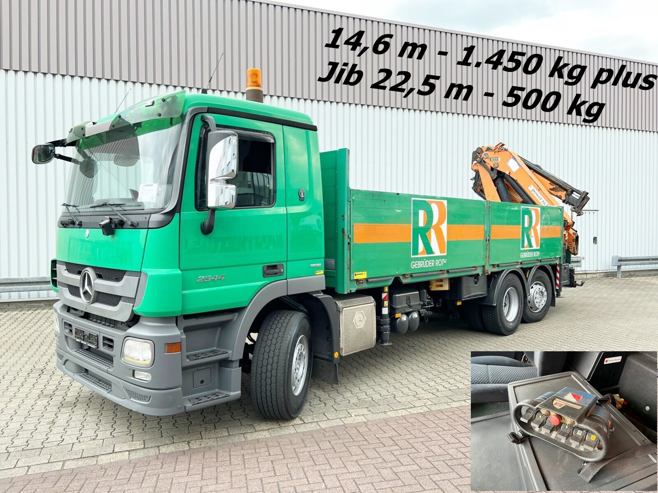 Mercedes-Benz Actros 2544 L 6x2 Actros 2544 L 6x2, Retarder, Lenkachse, Heckkran HMF 3000-K5 + Jip, Funk - Camion cu macara, Camion platformă: Foto 1 Mercedes-Benz Actros 2544 L 6x2 Actros 2544 L 6x2, Retarder, Lenkachse, Heckkran HMF 3000-K5 + Jip, Funk - Camion cu macara, Camion platformă: Foto 1