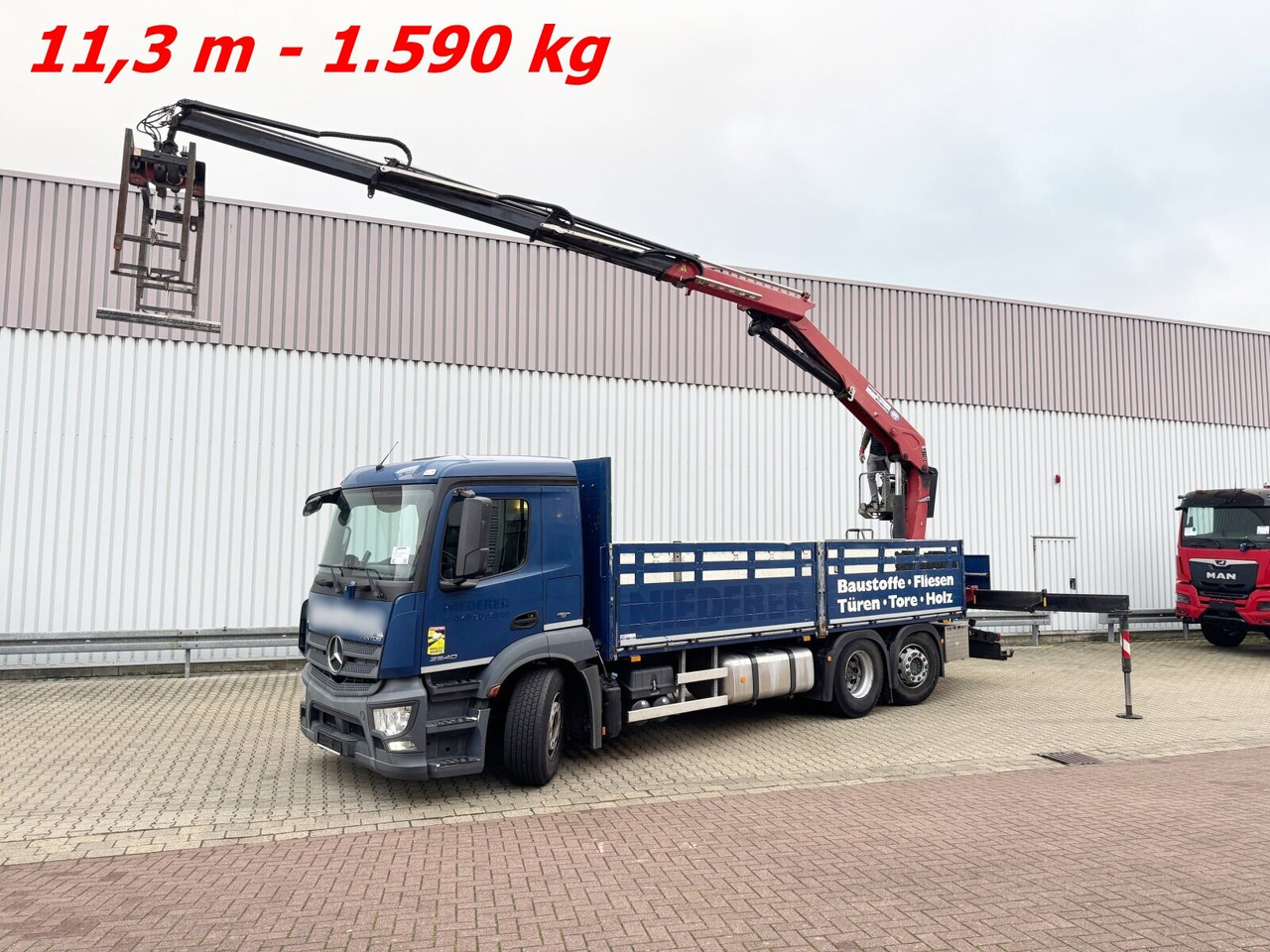 Mercedes-Benz Antos 2540 L 6x2 Antos 2540 L 6x2, Lenkachse, HMF 2110-L3 Heckkran - Camion cu macara, Camion platformă: Foto 1 Mercedes-Benz Antos 2540 L 6x2 Antos 2540 L 6x2, Lenkachse, HMF 2110-L3 Heckkran - Camion cu macara, Camion platformă: Foto 1