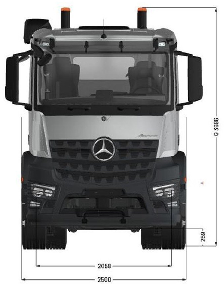 Mercedes-Benz Arocs 3253 L 8x4/4 Arocs 3253 L 8x4/4, MultimediaCockpit, Navi, Motorabtrieb - Camion şasiu: Foto 3 Mercedes-Benz Arocs 3253 L 8x4/4 Arocs 3253 L 8x4/4, MultimediaCockpit, Navi, Motorabtrieb - Camion şasiu: Foto 3