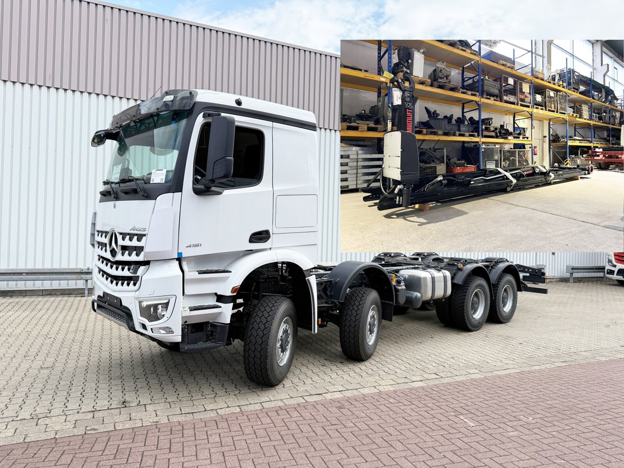 Mercedes-Benz Arocs 4151 AK 8x8/4 Arocs 4151 AK 8x8/4, Hiab Abrollanlage Ultima 26S59, Retarder, Navi, MultimediaCockpit, - Camion cu cârlig: Foto 1 Mercedes-Benz Arocs 4151 AK 8x8/4 Arocs 4151 AK 8x8/4, Hiab Abrollanlage Ultima 26S59, Retarder, Navi, MultimediaCockpit, - Camion cu cârlig: Foto 1