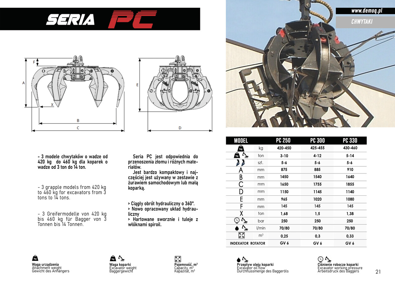 DEMOQ PC330 Hydraulic Polyp -grab - Graifer pentru Utilaje constructii: Foto 4 DEMOQ PC330 Hydraulic Polyp -grab - Graifer pentru Utilaje constructii: Foto 4