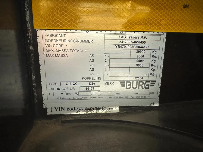 Semiremorcă transport containere/ Swap body Burg 20FT / 20FT SWAP ADR (EX/II, EX/III, FL, AT), Leergewicht : 3.690kg, SAF INTRADISC, 2x Liftachse, NL-Chassis, APK/ADR: 08-2025: Foto 20