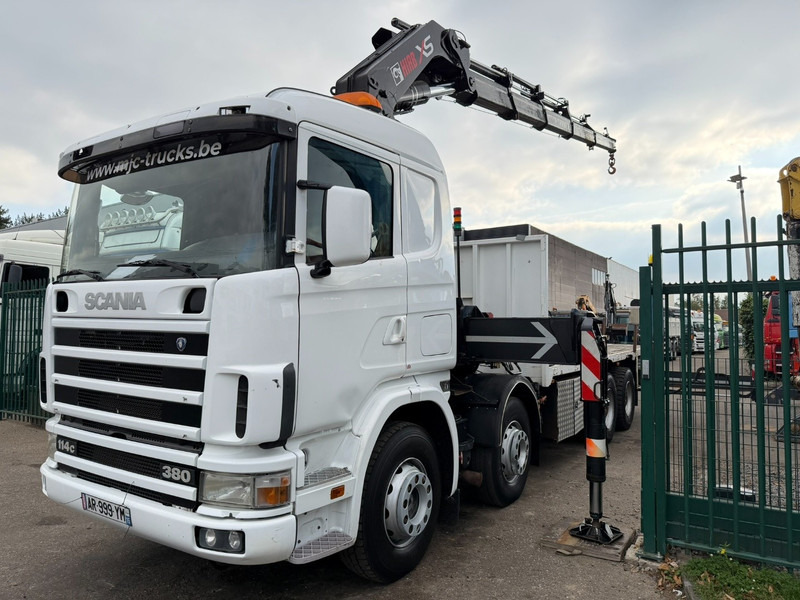 Scania 114C-380 8x4 PRITSCHE + KRAN HIAB 700 E-5 - PLATFORM 6m80 + TWISTLOCKS - MANUAL - RETARDER - STEEL SPRING / BIG AXLE HUB REDUCTION - AP ACHSEN - Camion platformă, Camion cu macara: Foto 3 Scania 114C-380 8x4 PRITSCHE + KRAN HIAB 700 E-5 - PLATFORM 6m80 + TWISTLOCKS - MANUAL - RETARDER - STEEL SPRING / BIG AXLE HUB REDUCTION - AP ACHSEN - Camion platformă, Camion cu macara: Foto 3