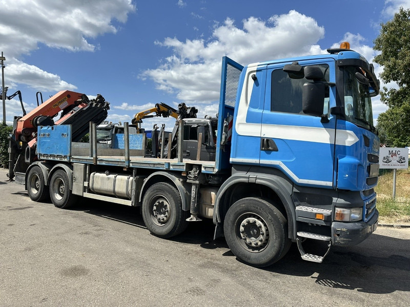 Scania G440 8x4 PRITSCHE + (25m!) KRAN PALFINGER PK78002 SH G 8x + WINCH - PLATFORM 6m25 - SCHALT - AP ACHSEN - BLATT - EURO 5 - BELGISCHE - Camion platformă, Camion cu macara: Foto 1 Scania G440 8x4 PRITSCHE + (25m!) KRAN PALFINGER PK78002 SH G 8x + WINCH - PLATFORM 6m25 - SCHALT - AP ACHSEN - BLATT - EURO 5 - BELGISCHE - Camion platformă, Camion cu macara: Foto 1