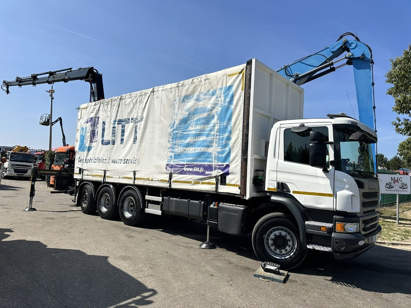 Scania P410 8x4 TRIDEM PRITSCHE PLANE + KRAN HIAB 244 EP-4 HIDUO - RETARDER - LIFT + STEERING AXLE - *327.000km* - RADIO - Camion cu prelată, Camion cu macara: Foto 1 Scania P410 8x4 TRIDEM PRITSCHE PLANE + KRAN HIAB 244 EP-4 HIDUO - RETARDER - LIFT + STEERING AXLE - *327.000km* - RADIO - Camion cu prelată, Camion cu macara: Foto 1