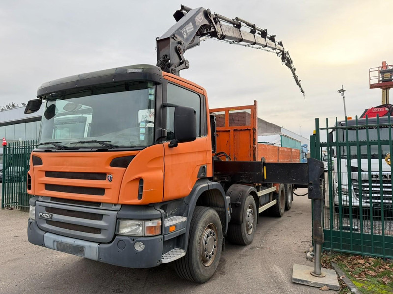 Scania P420 8X4 PRITSCHE + (25m) KRAN HIAB 422 E-5 HIPRO + JIB 100X-4 - RETARDER - *284.000km* - MANUAL - STEEL SPRING - EURO 3 - BE TRUCK - Camion platformă, Camion cu macara: Foto 4 Scania P420 8X4 PRITSCHE + (25m) KRAN HIAB 422 E-5 HIPRO + JIB 100X-4 - RETARDER - *284.000km* - MANUAL - STEEL SPRING - EURO 3 - BE TRUCK - Camion platformă, Camion cu macara: Foto 4