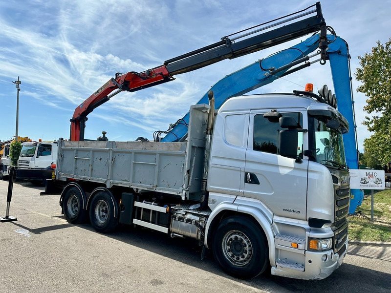 Scania R520 6x4 PRITSCHE + KRAN PALFINGER PK 15002 A - *ZSM + KIPPER* - RETARDER - *FULL AIR* - EUR 6 - BE TRUCK - Camion platformă, Camion cu macara: Foto 1 Scania R520 6x4 PRITSCHE + KRAN PALFINGER PK 15002 A - *ZSM + KIPPER* - RETARDER - *FULL AIR* - EUR 6 - BE TRUCK - Camion platformă, Camion cu macara: Foto 1