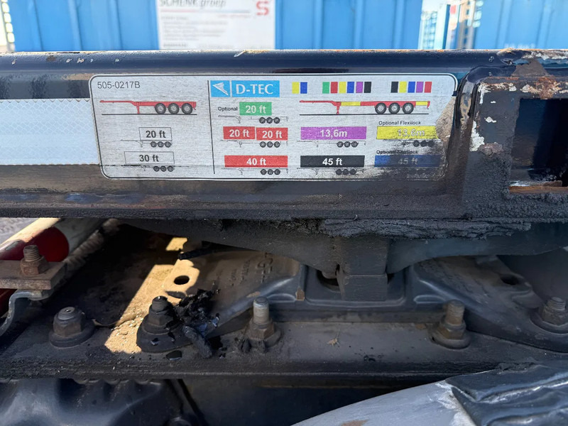 Semiremorcă transport containere/ Swap body D-Tec Flexitrailer 3x Extandable / For all sizes container/tyres all 80%/Holland Trailer: Foto 8