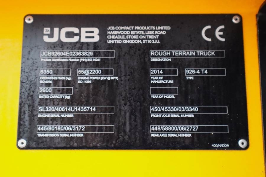 JCB 926 Diesel, 4x4 Drive, Triplex mast, 5500mm Liftin - Stivuitor de teren dificil: Foto 5 JCB 926 Diesel, 4x4 Drive, Triplex mast, 5500mm Liftin - Stivuitor de teren dificil: Foto 5