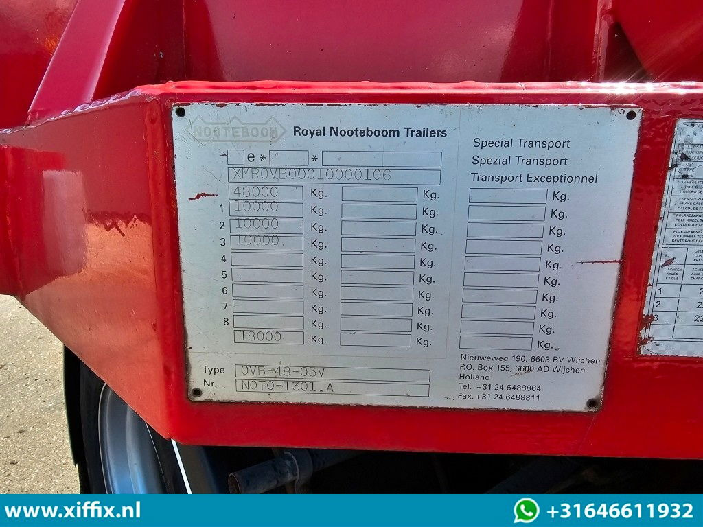 Semiremorcă platformă Nooteboom 3-ass. Vlakke dubbel 2x uitschuifbare oplegger / 3x gestuurd: Foto 16 Semiremorcă platformă Nooteboom 3-ass. Vlakke dubbel 2x uitschuifbare oplegger / 3x gestuurd: Foto 16