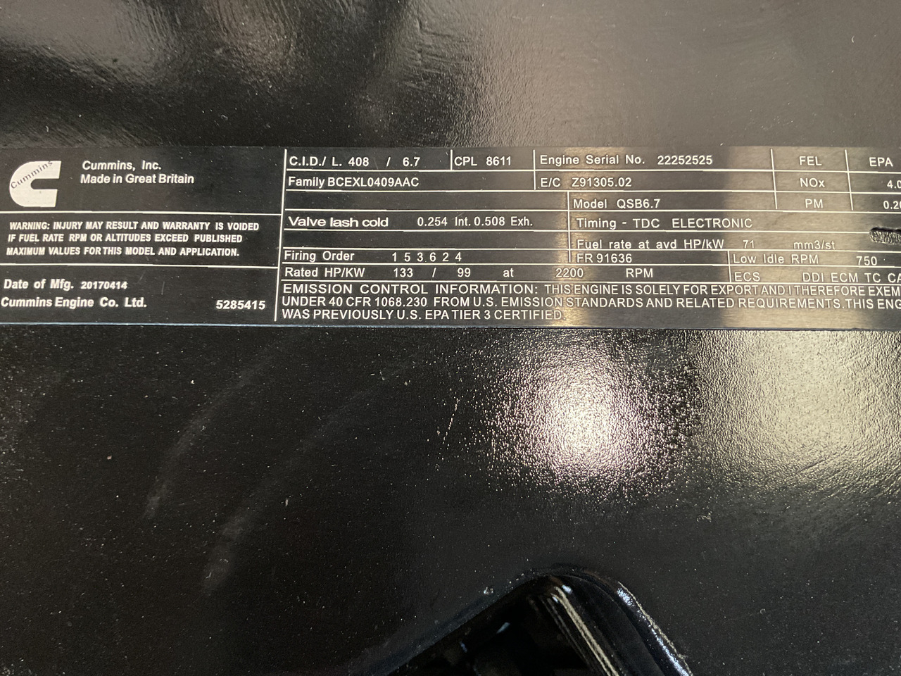 Cummins QSB6.7 (1) - Motor: Foto 3 Cummins QSB6.7 (1) - Motor: Foto 3