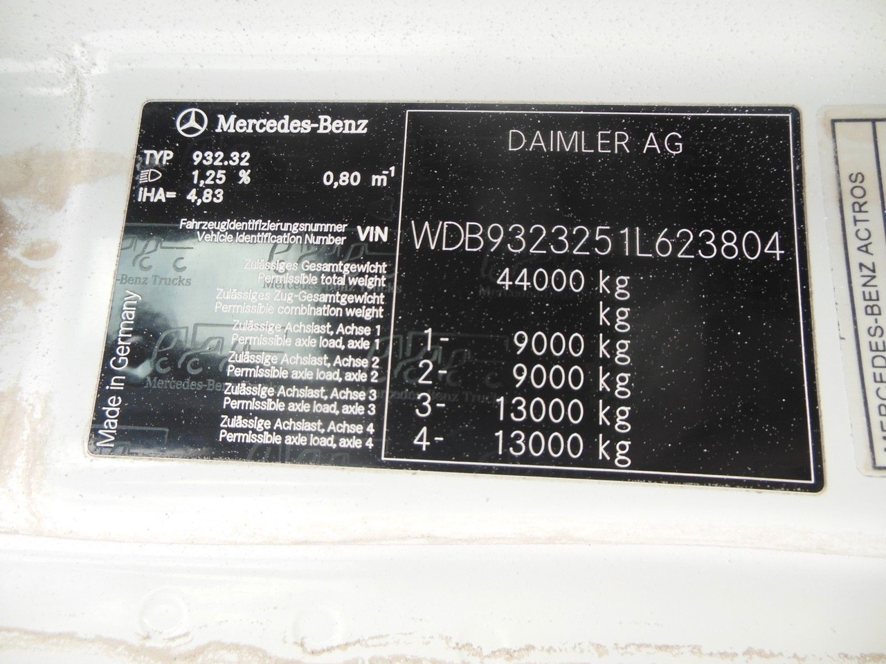 Camion basculantă Mercedes-Benz ACTROS 4144, 8X6, 3 PEDALE, MEILLER, BODRMATIC: Foto 29