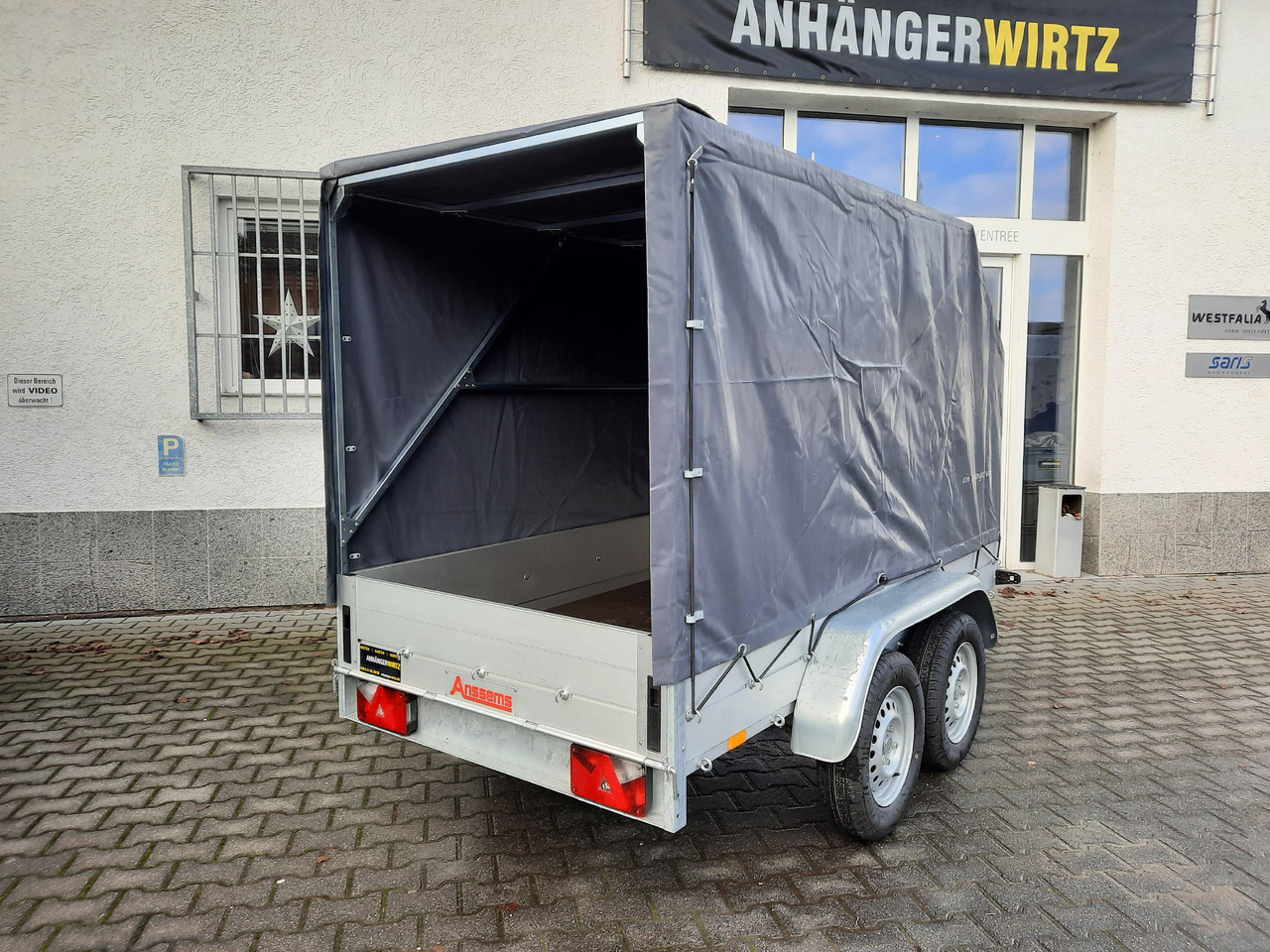 Remorcă cu prelată Aluliner Planen Anhänger GTT 2000 251x126x150cm Plane aero schräg (S) 2000kg: Foto 7