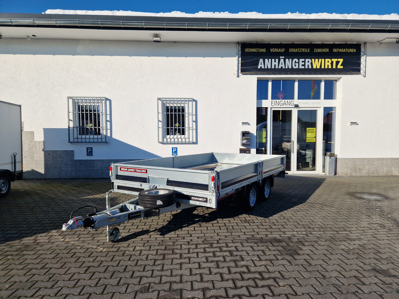 Remorcă platformă Brian James Trailer Connect 360x215x30cm Blackline Bordwände LED 12" (L) 3500kg: Foto 7