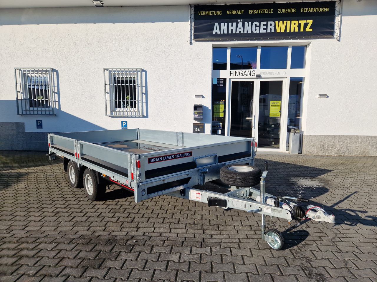 Remorcă platformă Brian James Trailer Connect 360x215x30cm Blackline Bordwände LED 12" (L) 3500kg: Foto 8