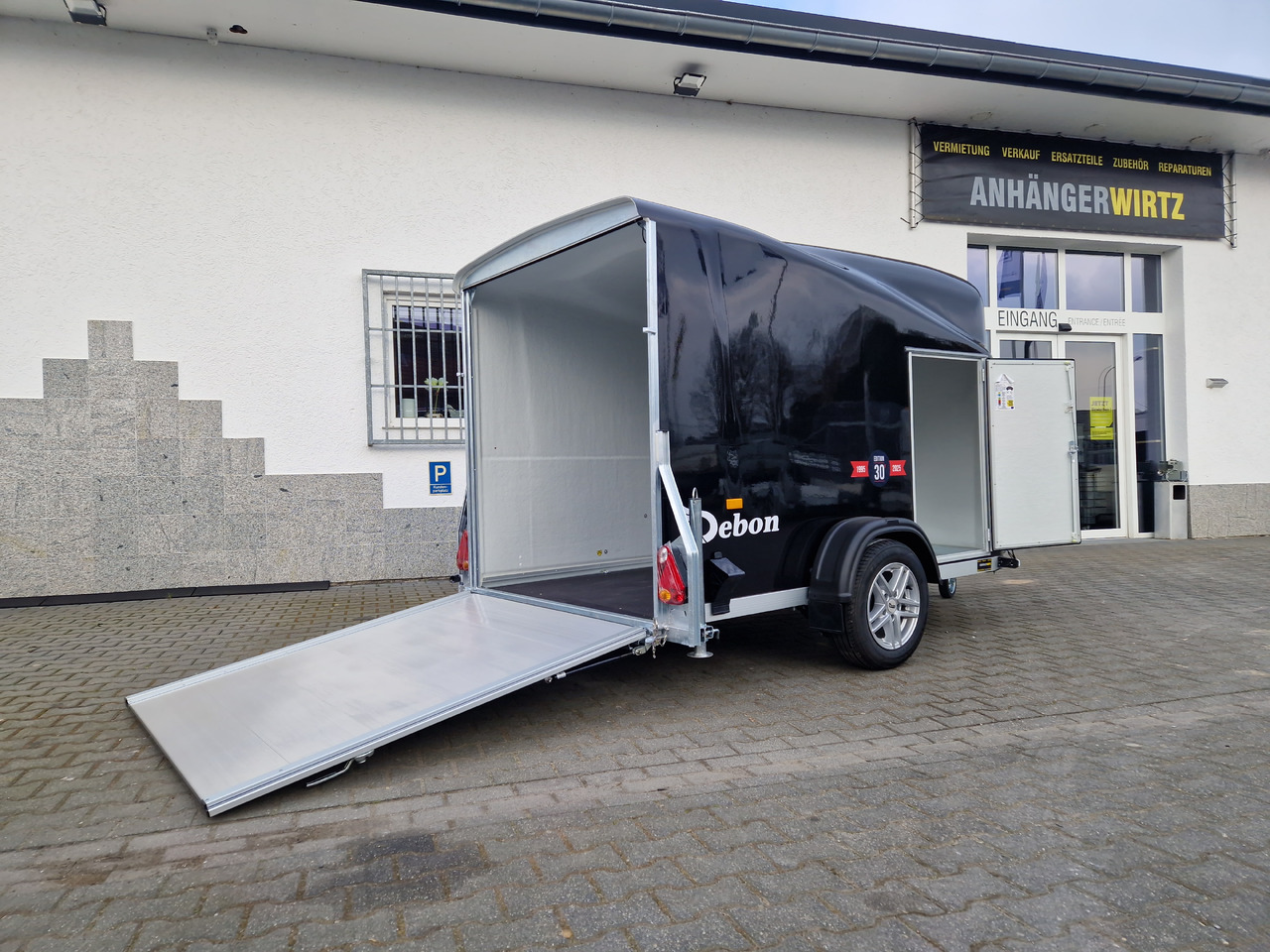 Remorcă furgon Debon Cargo 1300 300x152x168cm black Seitentür Alufelgen darkl Pullman II 100km/H 1300kg Modell 25: Foto 12