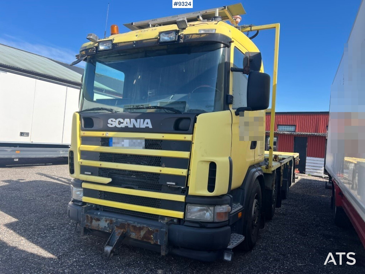 Flatbed truck Scania R124GB8X26NB420 - Camion platformă: Foto 1 Flatbed truck Scania R124GB8X26NB420 - Camion platformă: Foto 1