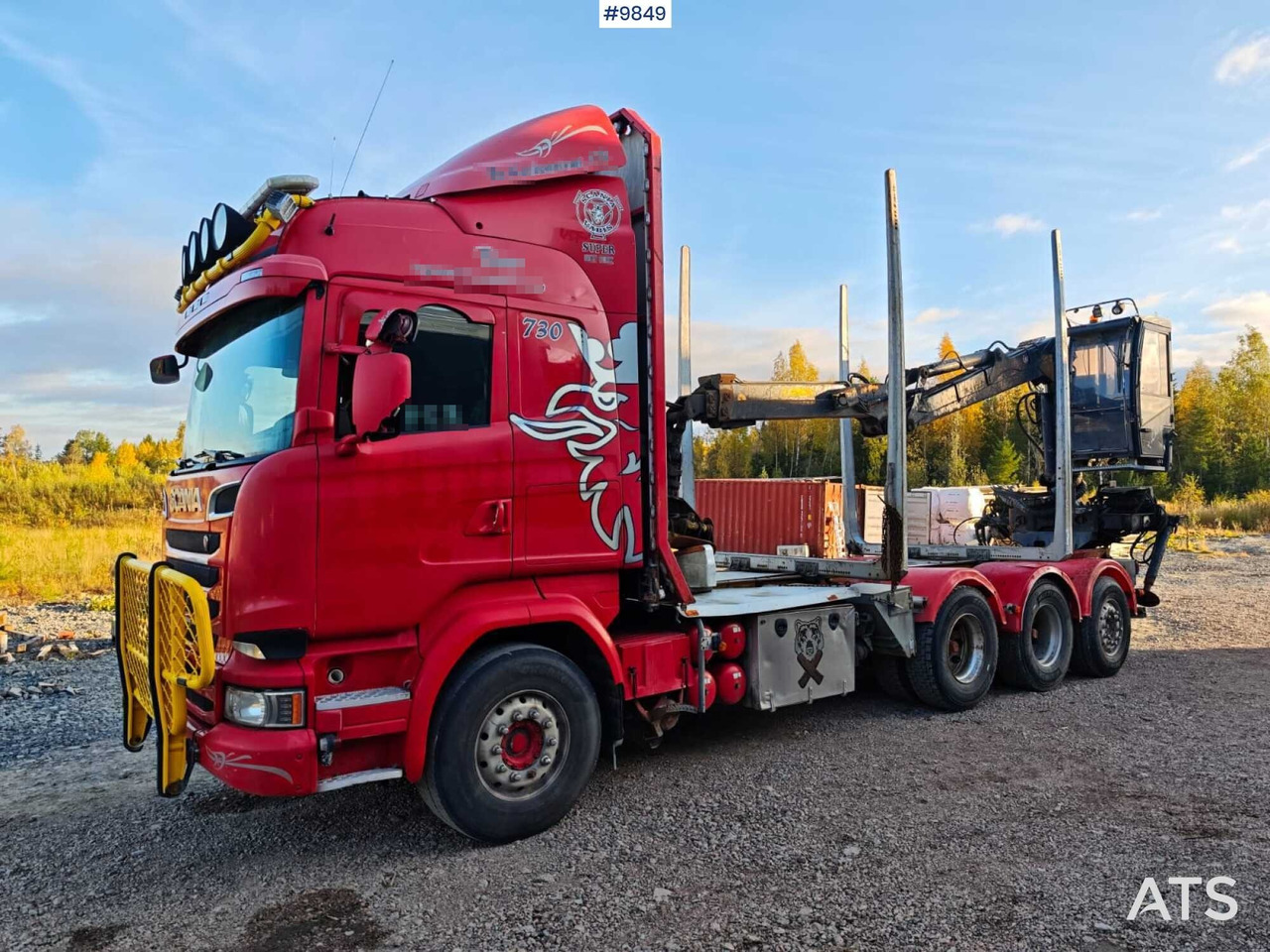 Scania R730 Tridem Timber Truck with Loglift F125S Crane (VIDEO) - Camion forestier, Camion cu macara: Foto 1 Scania R730 Tridem Timber Truck with Loglift F125S Crane (VIDEO) - Camion forestier, Camion cu macara: Foto 1